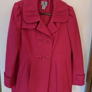 women's pink pea coat